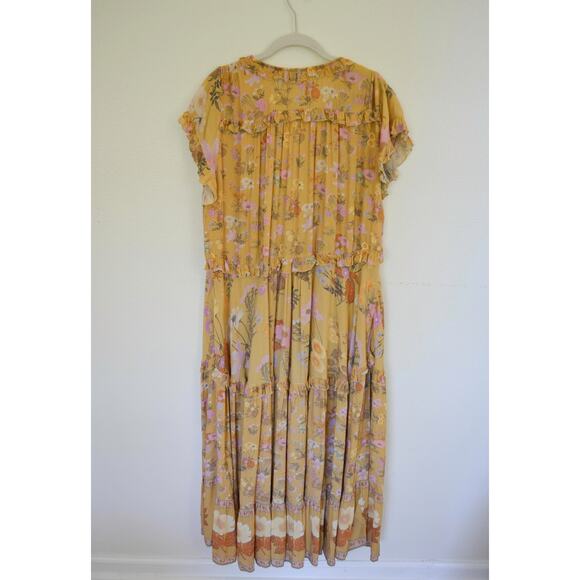 Spell & The Gypsy Wild Bloom Short Sleeve Dress Long Maxi Golden X Small - Picture 4 of 9